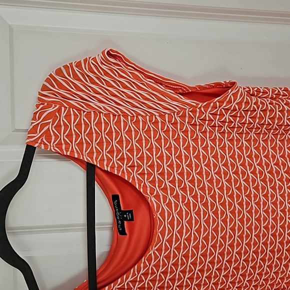 Womens Coral Color Knit Dress Size 16 - Picture 5 of 6